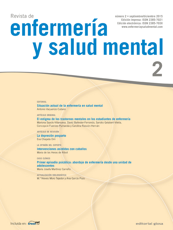 Revista de Enfermería y Salud Mental. Número 2, septiembre/diciembre de 2015