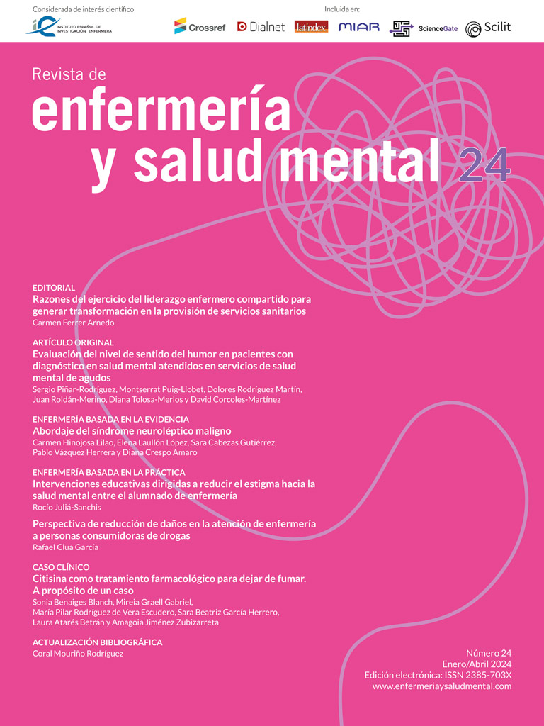 Revista de Enfermería y Salud Mental. Número 24, enero/abril de 2024