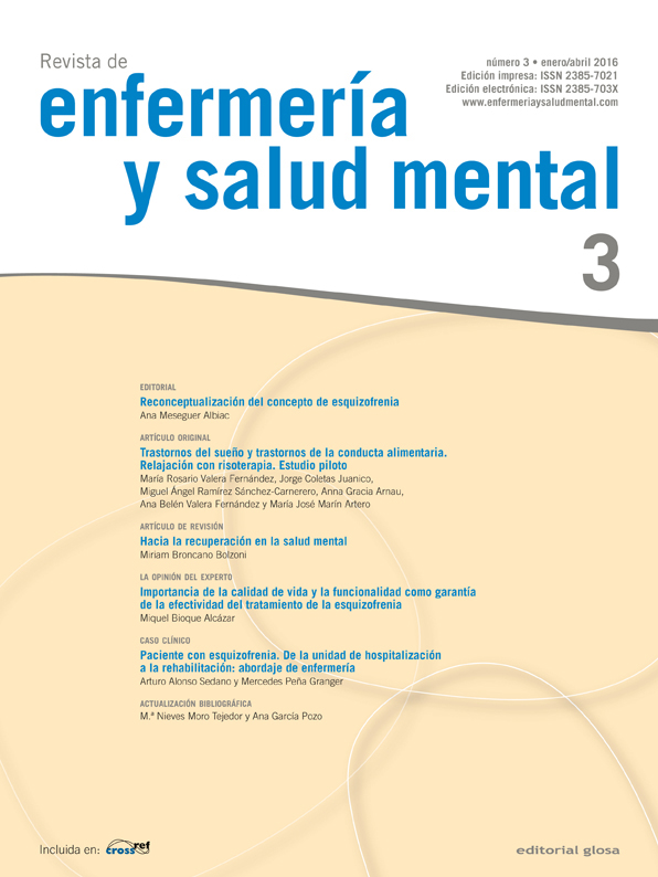 Revista de Enfermería y Salud Mental. Número 3, enero/abril de 2016