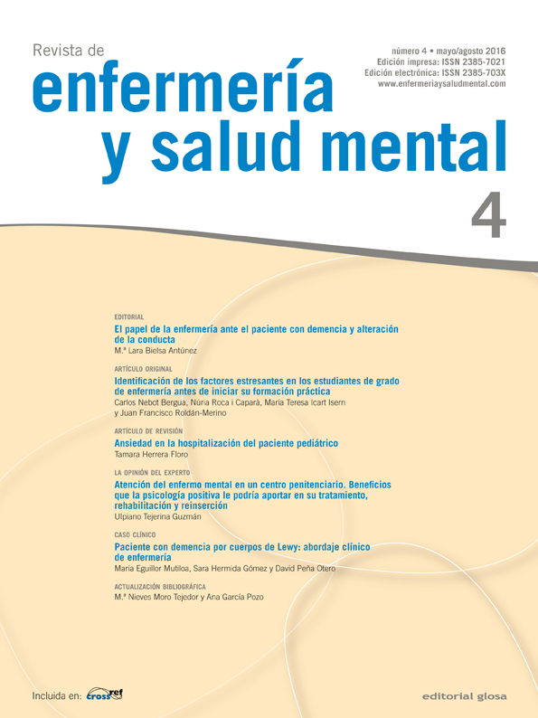 Revista de Enfermería y Salud Mental. Número 4, mayo/agosto de 2016
