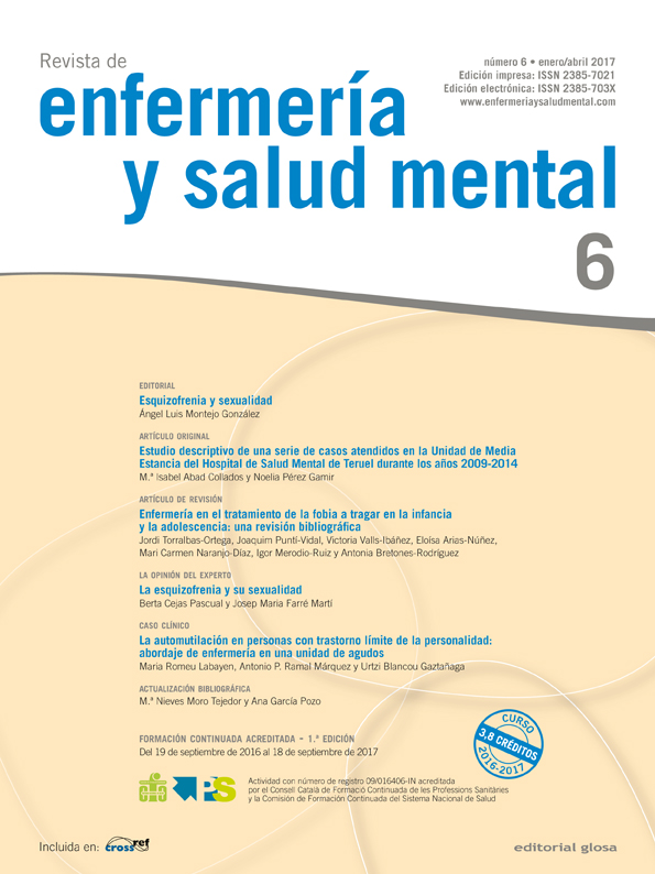 Revista de Enfermería y Salud Mental. Número 6, enero/abril de 2017