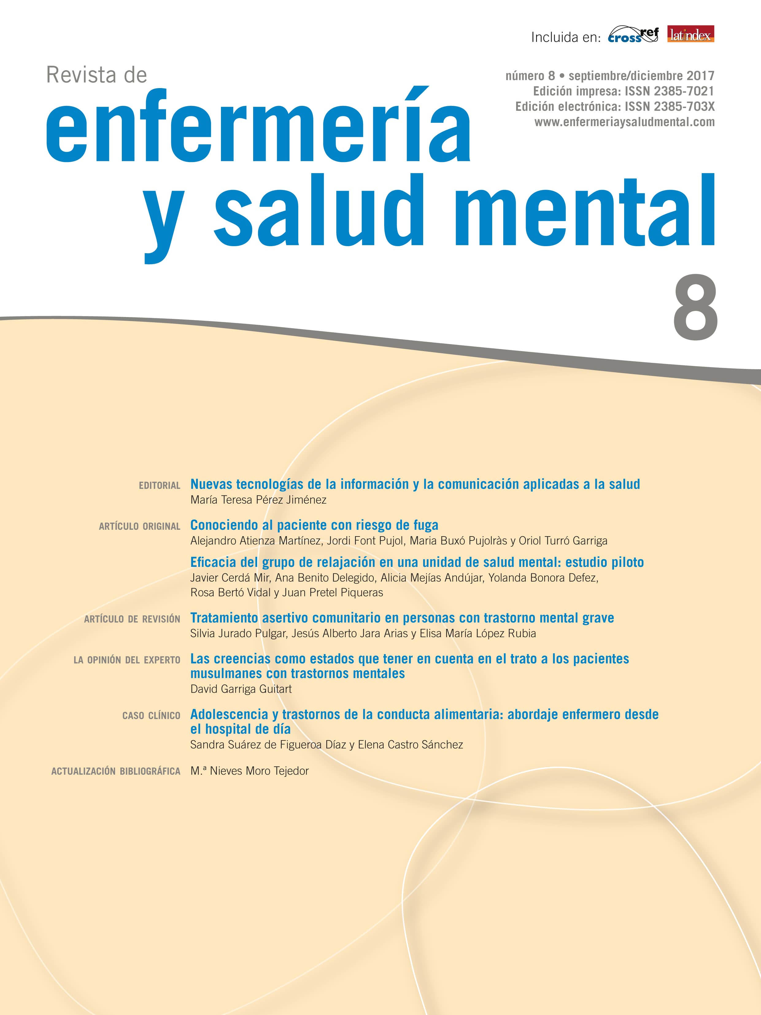 Revista de Enfermería y Salud Mental. Número 8, septiembre/diciembre de 2017