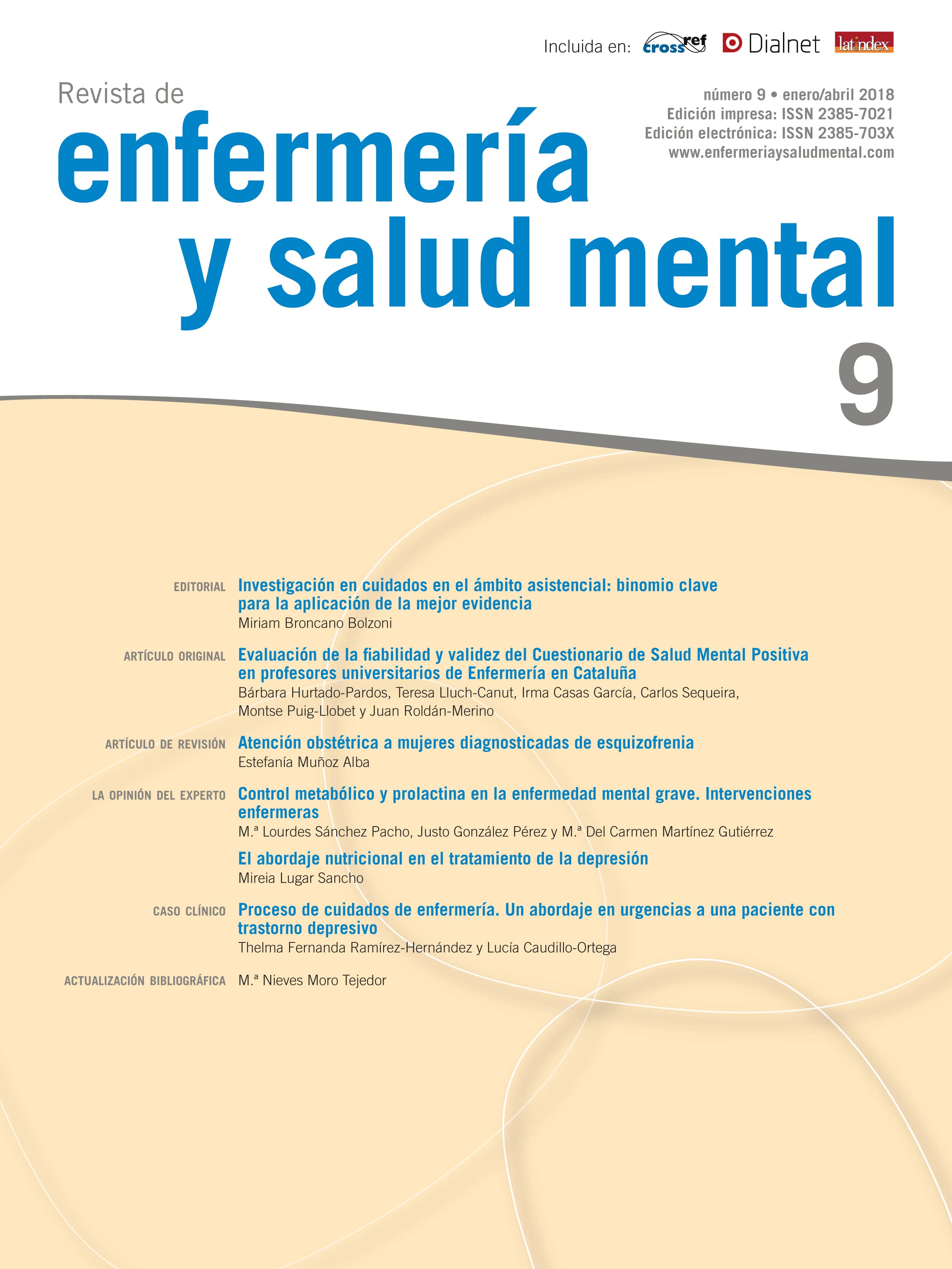 Revista de Enfermería y Salud Mental. Número 9, enero/abril de 2018
