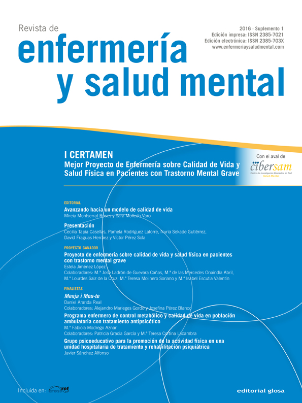 Revista de Enfermería y Salud Mental. Número 4, suplemento 1, 2016